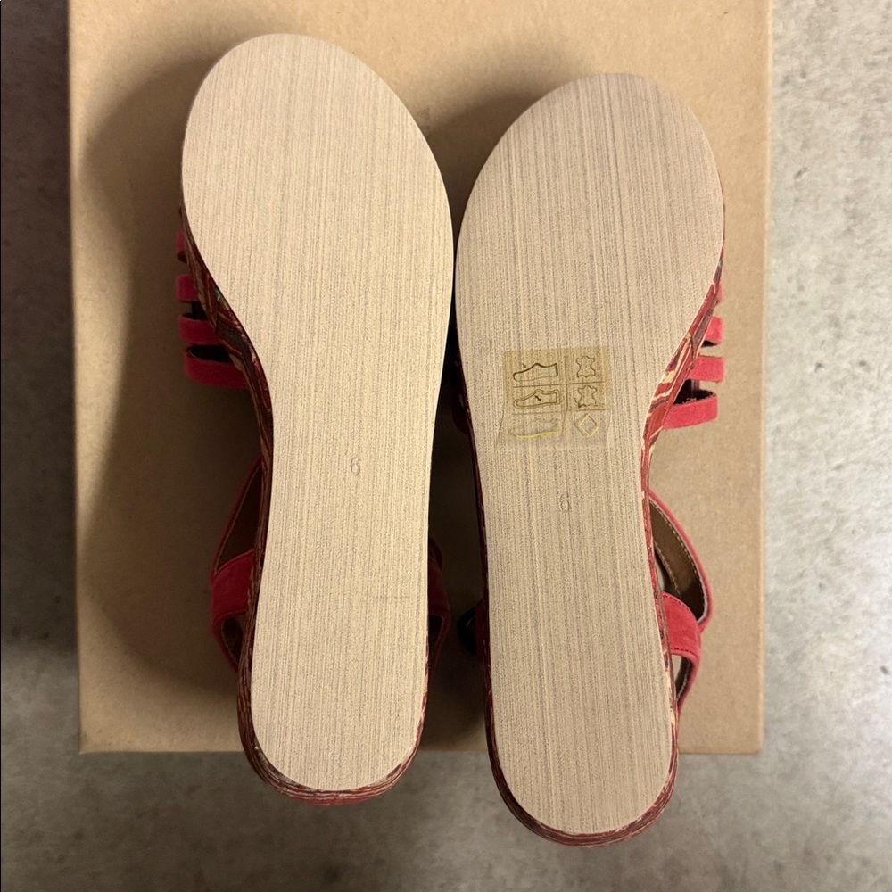 Brand new Schuler and sons Red Platform Sandals - Picture 7 of 8